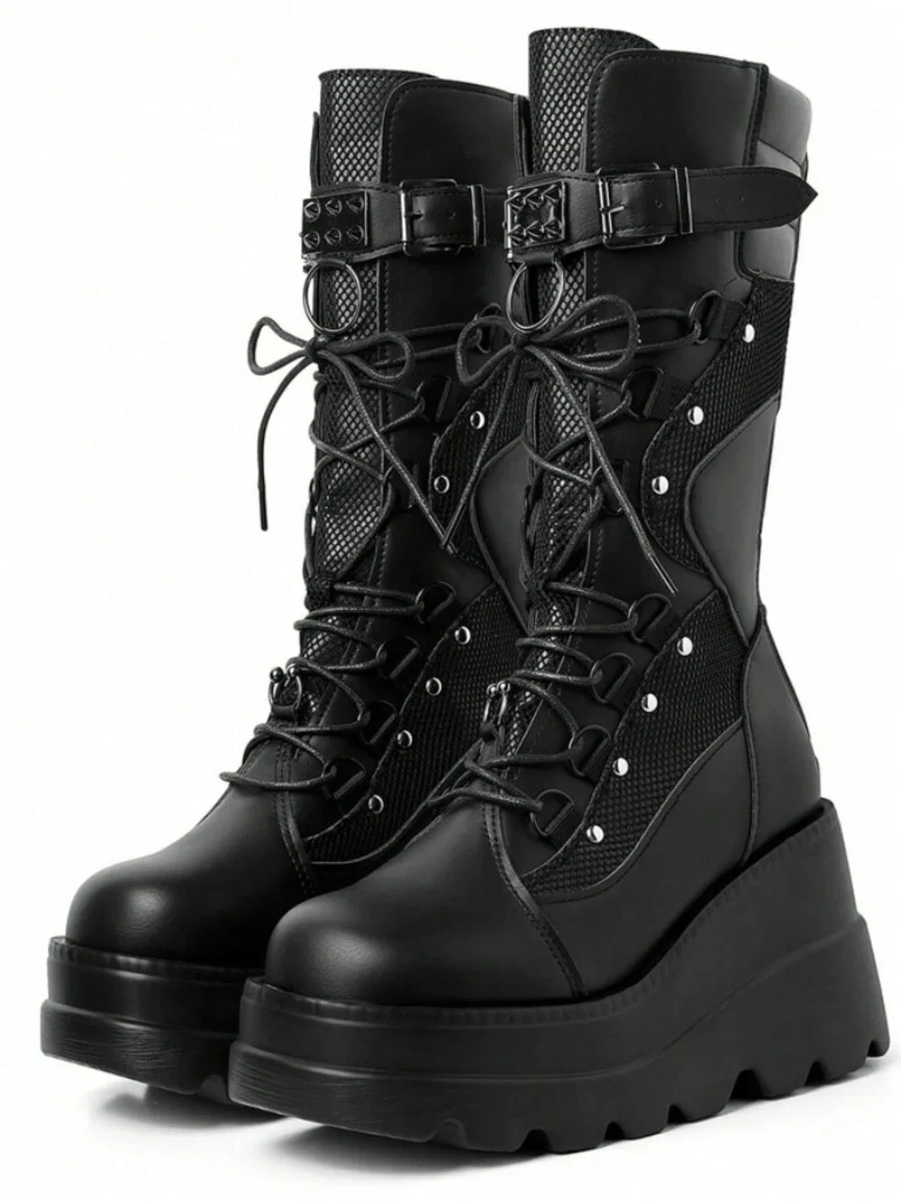 Rave goth platform laceup boots - Picture 1 of 6